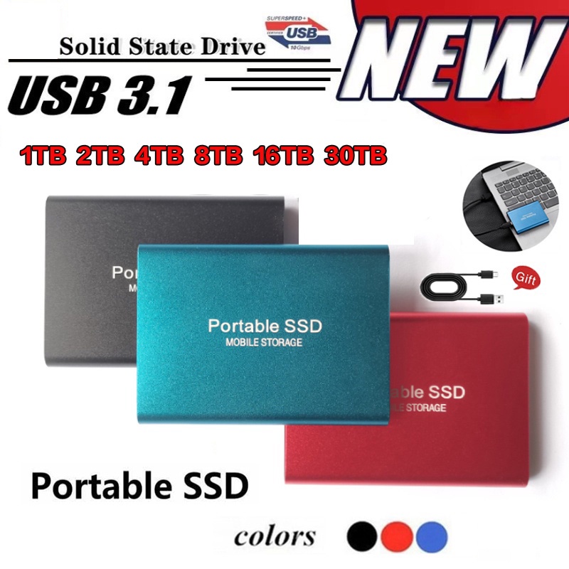 HD Externos SSD 16TB/30TB USB3.0 Disko Rígido Externo De 8TB/4TB Portable Solid State Drive 1TB