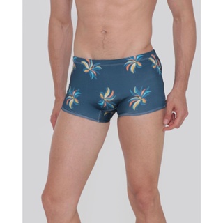 Sunga Masculina Boxer Estampa Floral Azul
