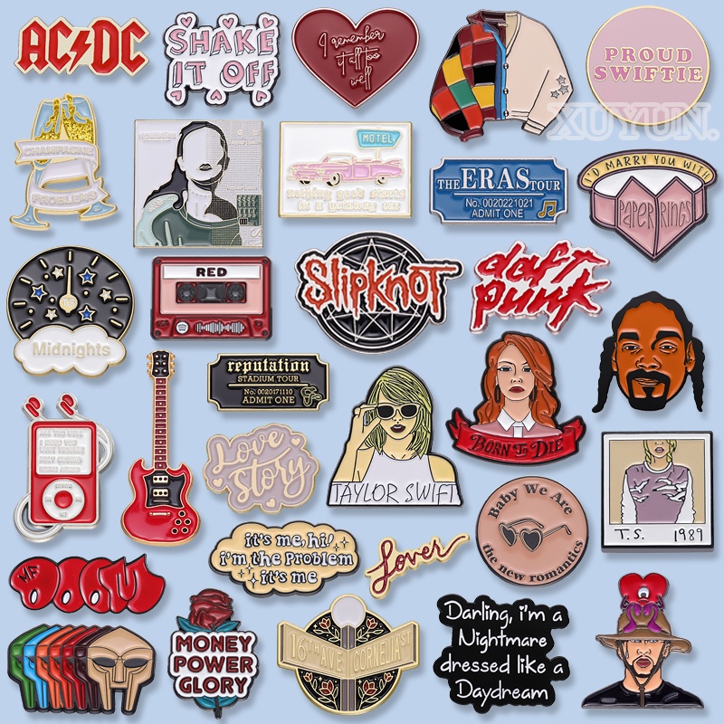 50 Estilos Taylor Swift Música Álbum De Esmalte Pin Rock Band Metal Brooch Rapper Cantor De Concerto Coleção De Bilhetes Badge Clothing Backpack Acessórios Gift Jewelry