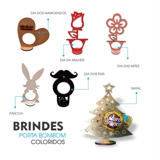 KIT 50 mimos lembrancinhas Dia da mulher, Páscoa, Mães, Namorados, Pais, arvore natal porta bombom