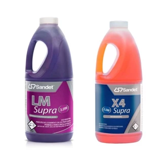 KIT 1 Lm Supra + 1 Supra X4 Lavagem Profissional 1,9l Cada
