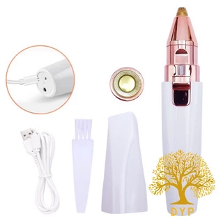 Depilador 2 EM 1 Portátil Recarregavel USB remove Sobrancelha Buço indolor Brilhante Batom-Branco
