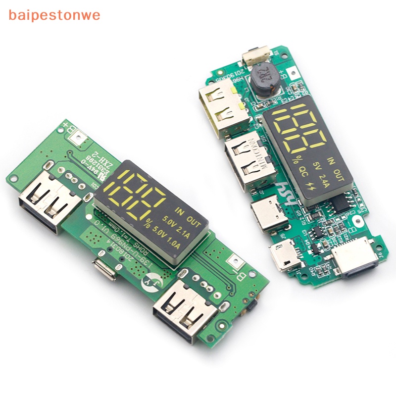 [baipestonwe] LED Dual USB 5V 2.4A Micro/Type-C Mobile 18650 Módulo De Carregamento Placa De Carregador De Lítio