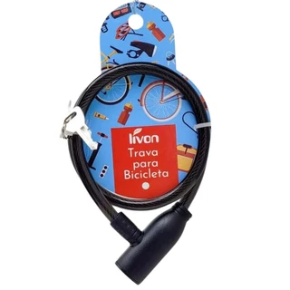 Cadeado para Bicicleta Corrente Trava com Duas Chaves Livon 60cm Onyx