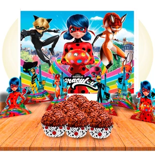 Kit festa completo 107 pçs decoração Ladybug aniversário