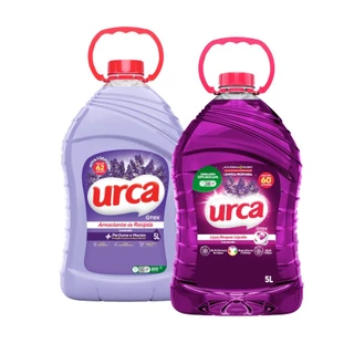 Kit 1 Lava Roupas Liquido Urca Lavanda - 5L + 1 Amaciante Urca Lavanda - 5L