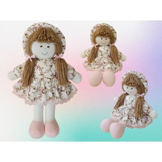 Boneca De Pano Clarinha Rosa Ísis 37 cm Brinquedo Decoração Nicho/Quarto Do Bebê