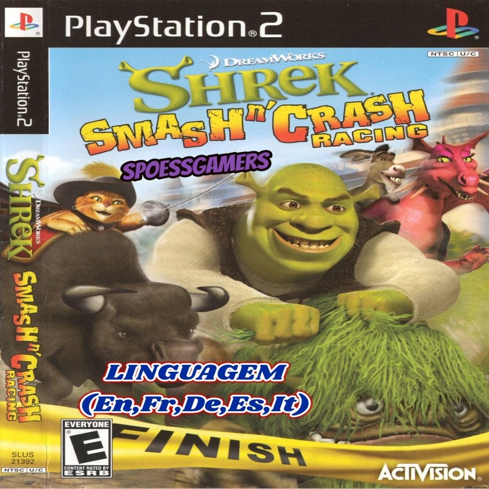 Jogo Ps 2 Shrek Smash N' Crash Racing Desbloqueado | Shopee Brasil