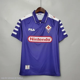 1998/1999 Fiorentina Início BATISTUTA Retro Football Shirt Tamanho P-2GG