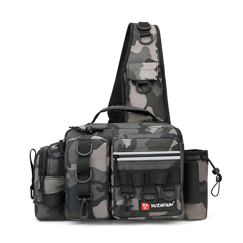Bolsa/Mala de Pesca Camuflado Cinza