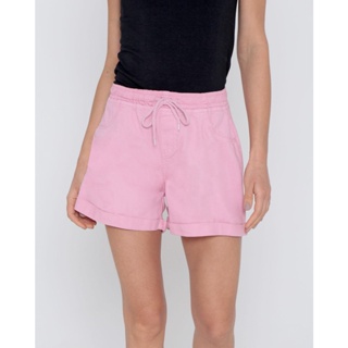 Short Sarja Feminina Elástico Rosa Claro