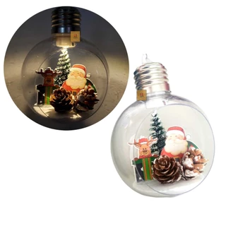 Bola de Natal Luz Led e Papai Noel Enfeite Natalino Arvore