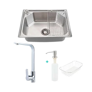 Cuba para cozinha gourmet com acessórios Guarani e Torneira misturador monocomando inox Tapajós Pingoo em Oferta na Shopee