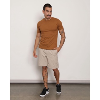 Bermuda Masculina Reta Rústica Com Bolso Bege