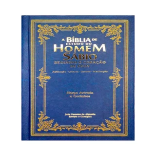 Bíblia do Homem Sábio Segundo o Coração de Deus | RC | Harpa Avivada | Letra Gigante | Azul Clássico