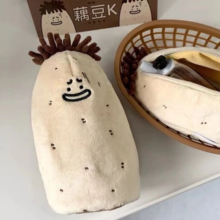 Estojo De Lápis De Batata De Pelúcia De Grande Capacidade Material De Papelaria Portátil Multifuncional Para Estudantes