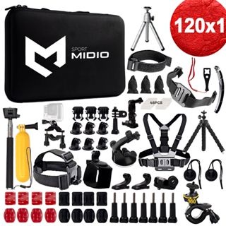 Kit Acessórios Go pro 50 62 e 120 em 1 Aventura Suporte Case Tripé