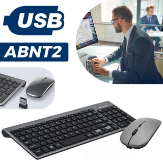Kit Teclado Mouse Smart Sem Fio 2.4g Recarregável Bateria Wireless DW-8078