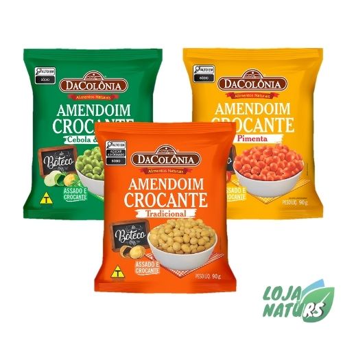 Amendoim Assado e Crocante 90g - Da Colonia | Shopee Brasil