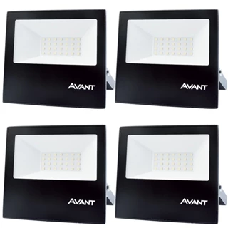 4 Refletor Slim30 Luz Branca 6500k Bivolt 30w Prova de Água Avant em Oferta na Shopee