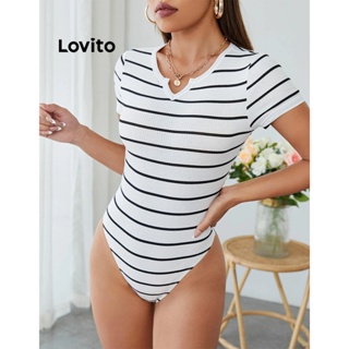 Lovito Casual Body Feminino Listrado Básico LBA05158 (Branco)