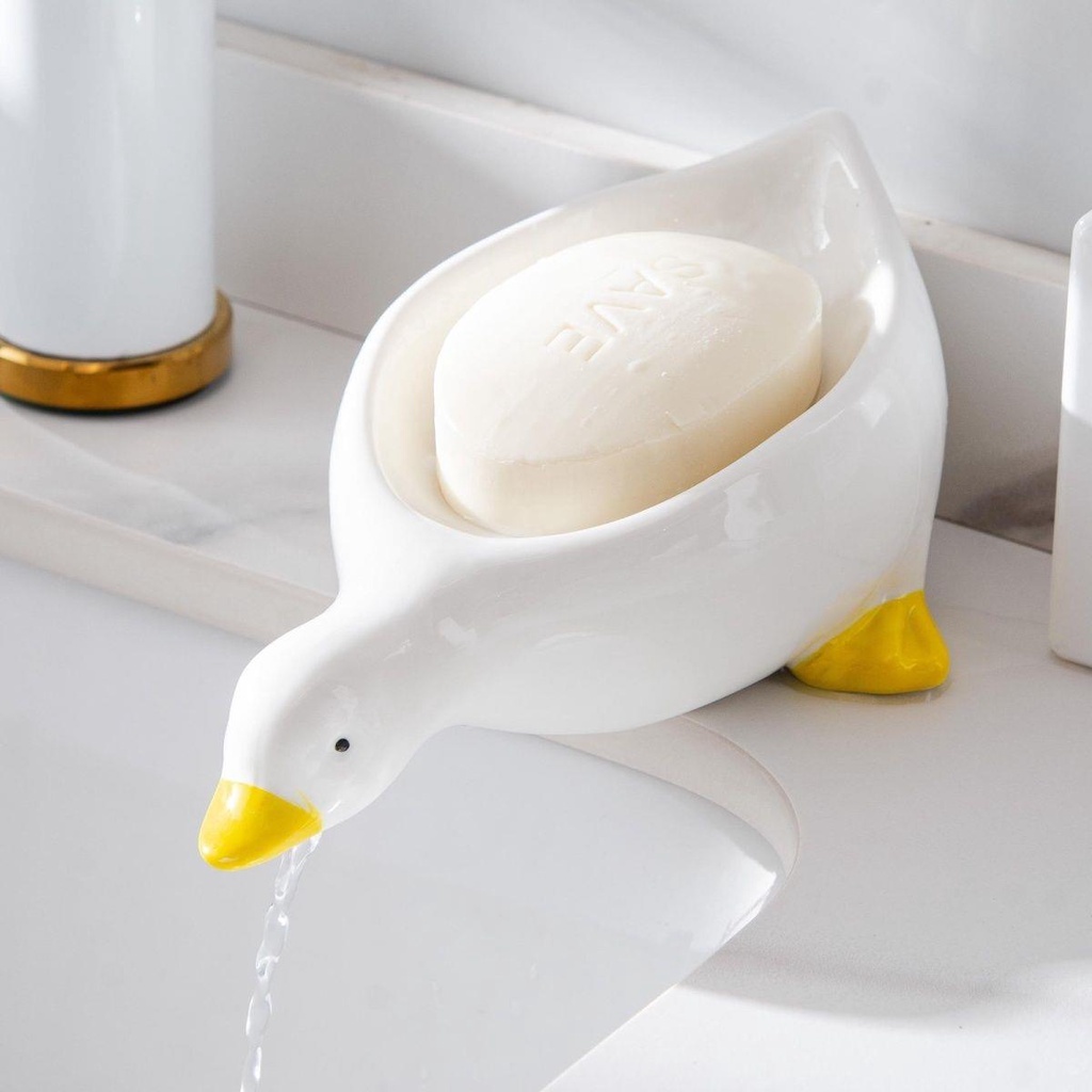 Caixa De Sabonete Criativa Em Forma De Pato De Drenagem Bandeja De Banho Punch Free Soap Holder