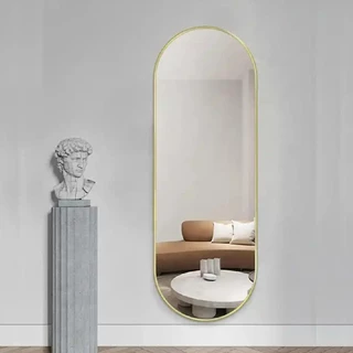 Espelho Oval Decorativo Com Moldura Corpo Inteiro 100x30 Top