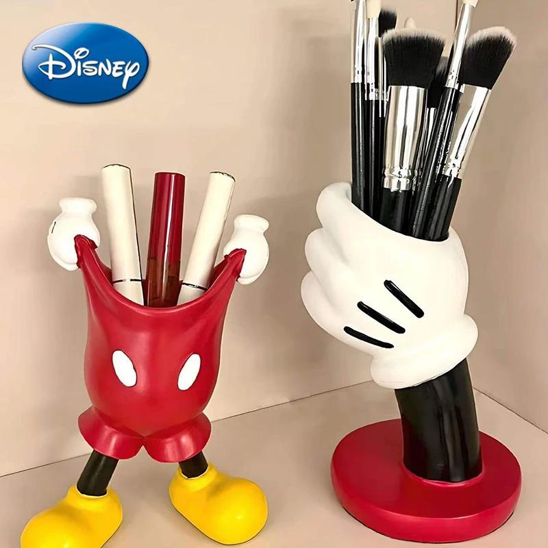 Disney-Mickey Pen Container , Anime De Figuras Engraçadas , Porta-Escova De Maquiagem , Papelaria De Lápis , Decoração De Mesa , Estudante , Crianças , Presente Feminino