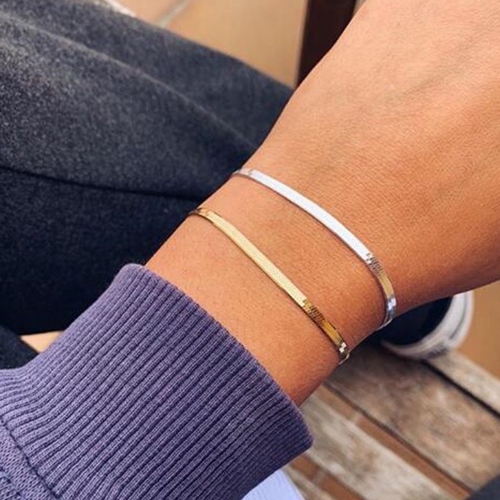 Pulseira de cobra folheado banhada a ouro 18K prata 925