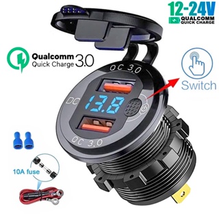 Carga Rápida Do Carro QC 3.0 36W Tomada De Carregador USB Duplo À Prova D