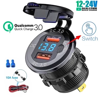 Carga Rápida Do Carro QC 3.0 36W Tomada De Carregador USB Duplo À Prova D