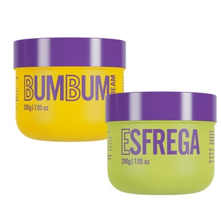 Kit Cuidado Perfeito: Bumbum Cream e Esfrega Esfoliante Beleza Brasileira