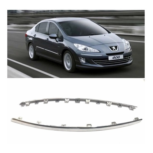 Par Friso Moldura Cromada Parachoque Peugeot 408 12 13 14 15