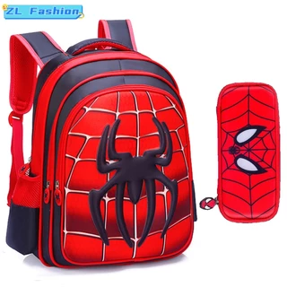 2 Em 1 Kit 3D Marvel Spiderman SCHOOL Conjunto De Mochila Para Crianças Bebês Bonitos Meninos Meninas Escola Homem
