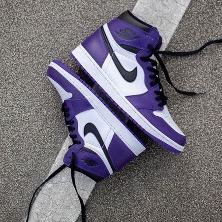Tênis Cano Alto Air Jordan 1 Retro Roxo e Preto - moda blogueirinha