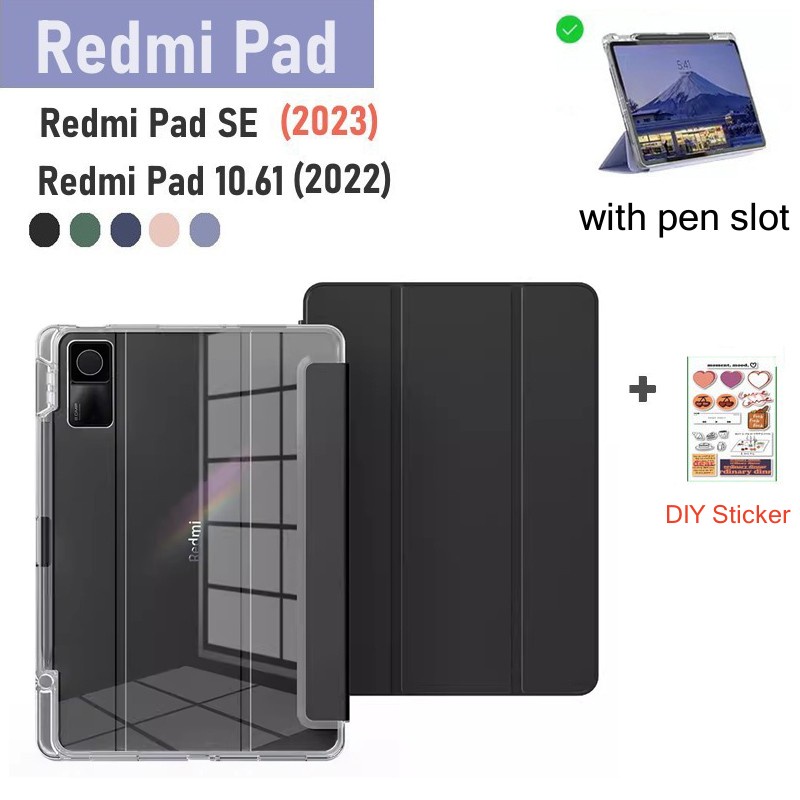 Redmi Pad SE 11 " 2023 Capa De Silicone Transparente Macia Para 10.61 Com Ranhura Lápis