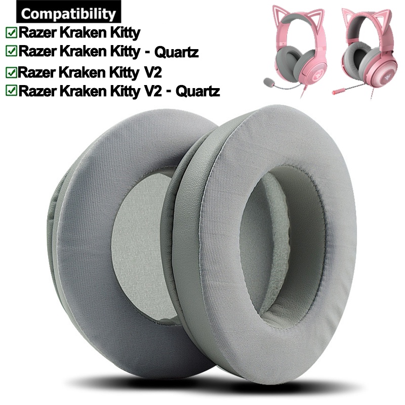 1 Par De Fones De Ouvido Para Razer kraken kitty/V2-Com Fio De Quartzo Almofadas Almofada De Esponja