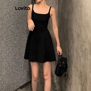 Lovito Vestido Romântico Liso Com Ilhós E Zíper Nas Costas Para Mulheres LNE44112