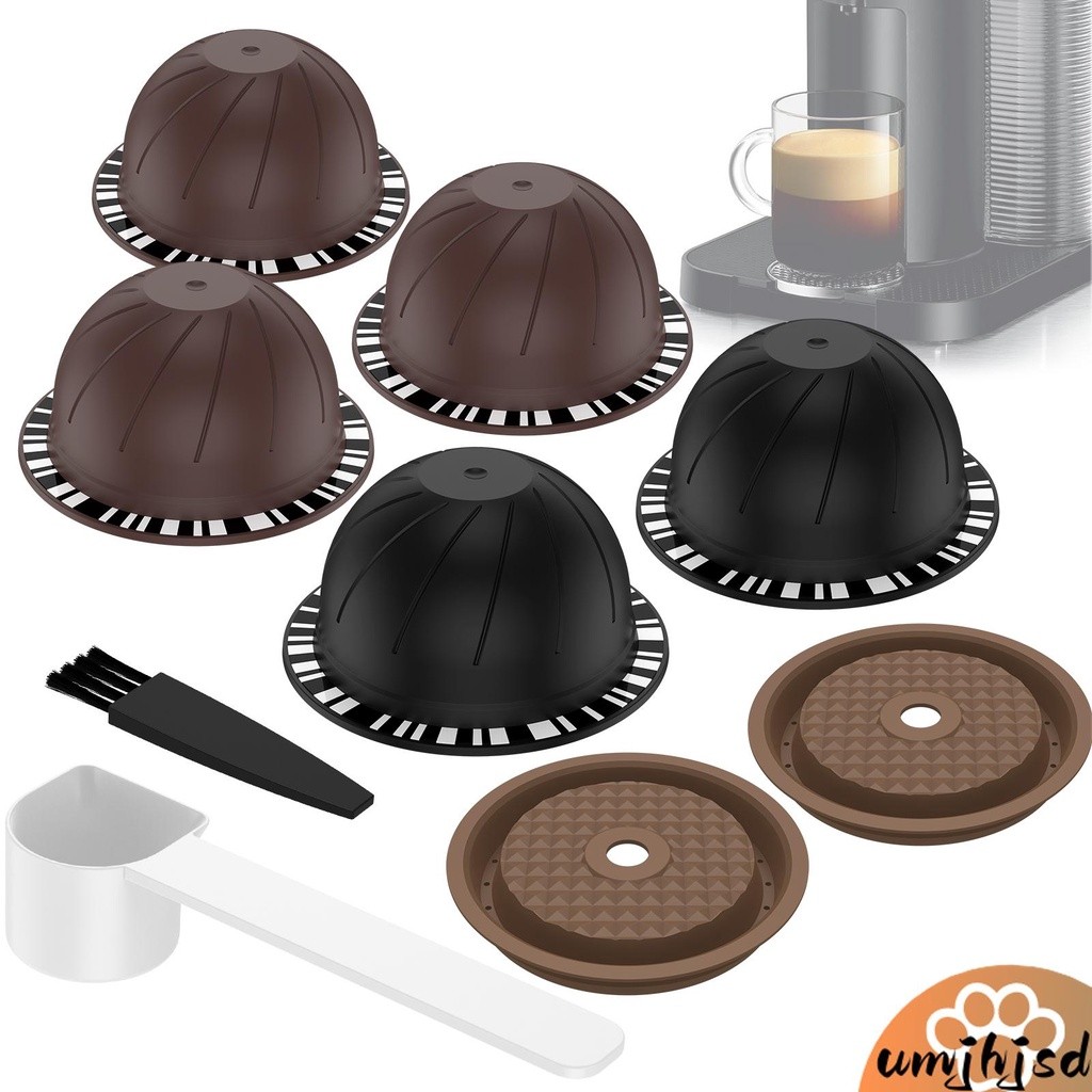 5Pcs Conjunto De Cápsulas De Café Reutilizáveis Compatíveis Com As Recarregáveis Da Máquina Vertuo SHOPSKC4540