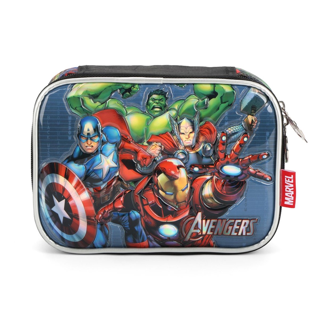 Estojo Box Escolar Grande dos Vingadores Luxcel - Preto | Shopee Brasil
