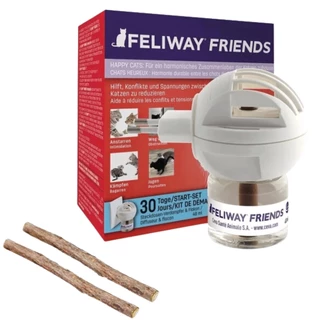 Feliway Friends Difusor Elétrico + Refil 30 Dias 48ml + Kit 2 Catnip Matatabi