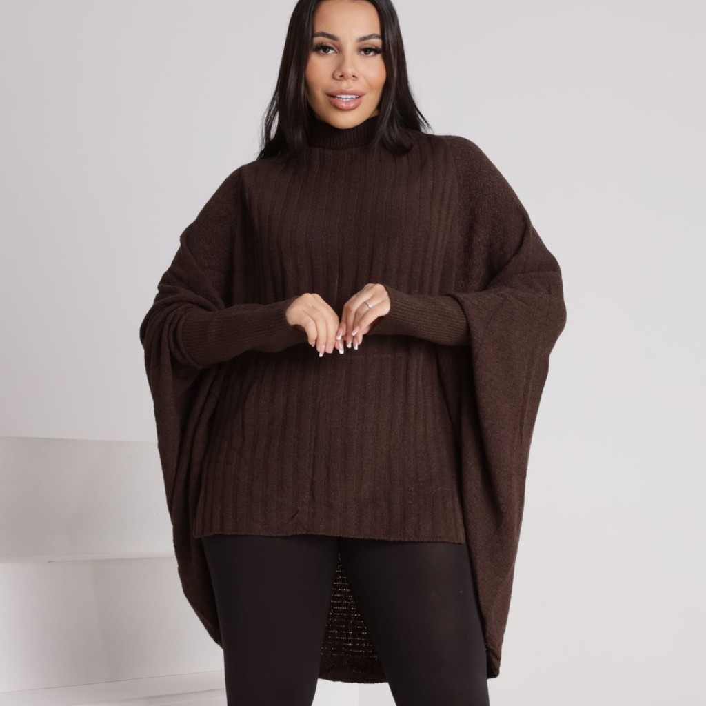 Poncho Tricô Mousse Moscow Moda Outono Inverno | Shopee Brasil