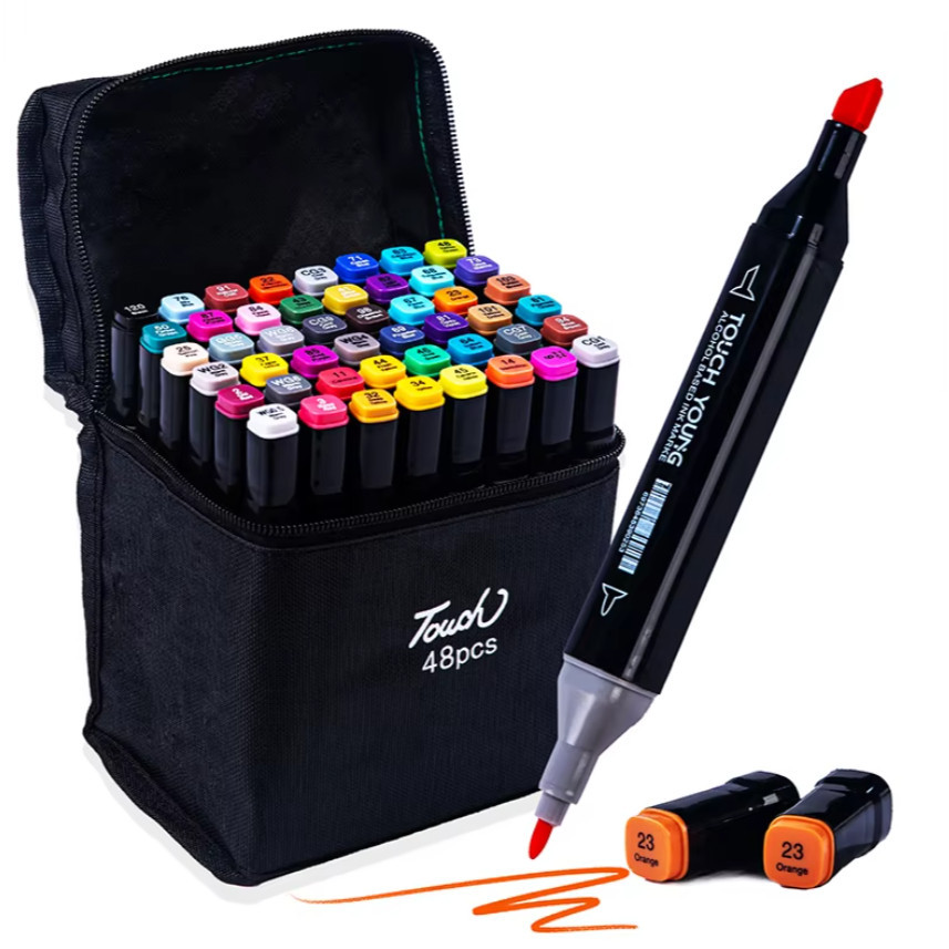 Kit Canetinha Marcadora De Ponta Dupla Conjunto De Canetas