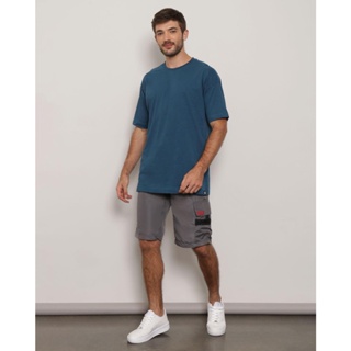 Bermuda Masculina Reta Cargo Cinza