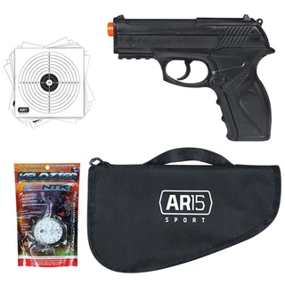 Pistola Airsoft C11 Co2 Rossi Wingun 6mm + Alvo Bbs & Capa