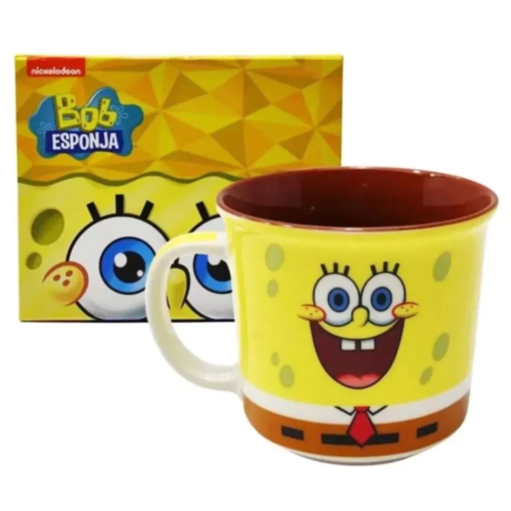 Copo Bob Esponja Amarelo 1 Litro Com Canudo E Fita Oficial