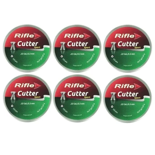 6x Chumbinho 5.5mm 125un. Rifle Cutter 16.51gr