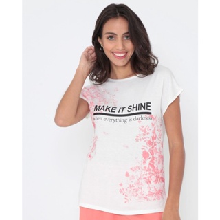 Blusa Feminina Estampa Flores Off White
