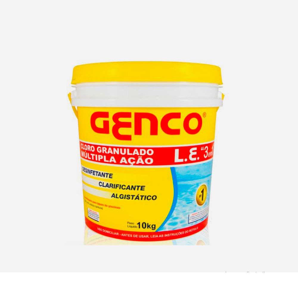 Cloro granulado múltipla ação para piscina 10kg Genco