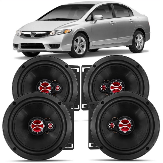 Kit Foxer Alto Falante Honda Civic Fit City Polegadas W Rms Kf